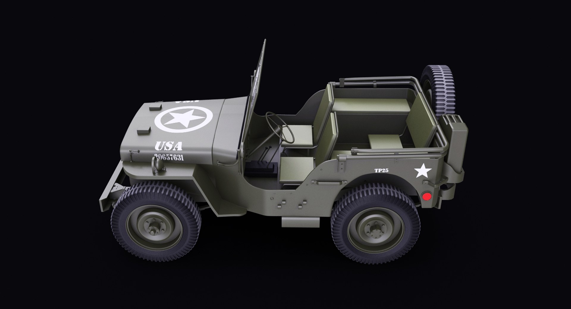 Willys Jeep Wrangler 3D Model - TurboSquid 1381379