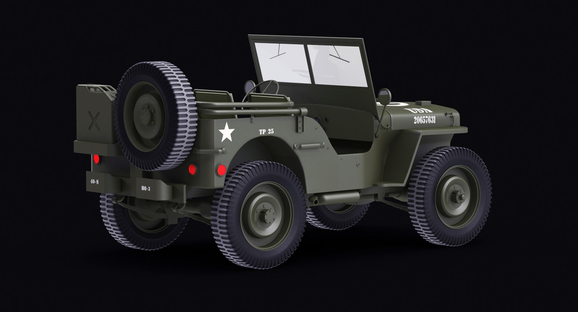 Willys Jeep Wrangler 3d Model - Turbosquid 1381379