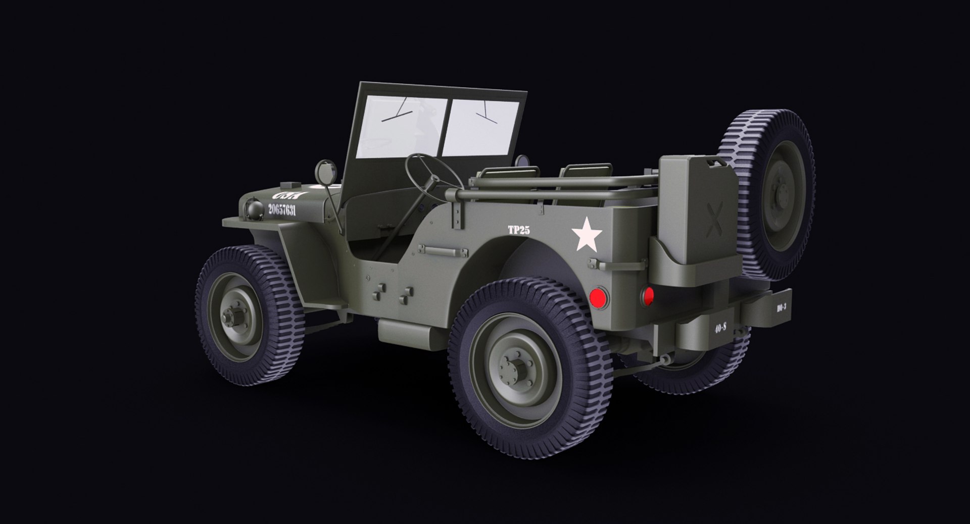 Willys Jeep Wrangler 3D Model - TurboSquid 1381379