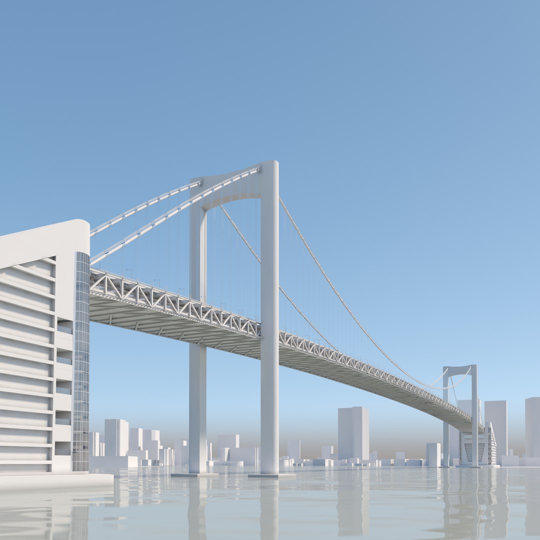 東京レインボーブリッジと環境3Dモデル - TurboSquid 1783350