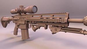 hk417 sniper rifle 3d model