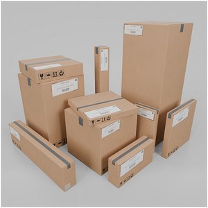 General-Purpose Packaging Box Set - Rigged and Customizable