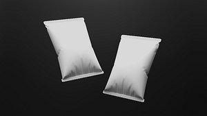 Realistic Foil Snack Packaging - Chips Bag 3D Model 3D