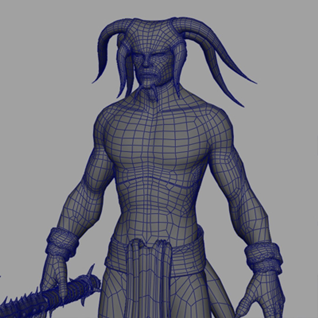 3d demon figure model