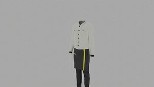 3D Waiter Uniform model