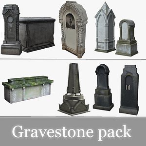3d obj pack tombstones medieval