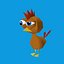 funny cartoon chicken 3d model