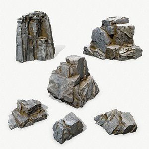 3D model river stone