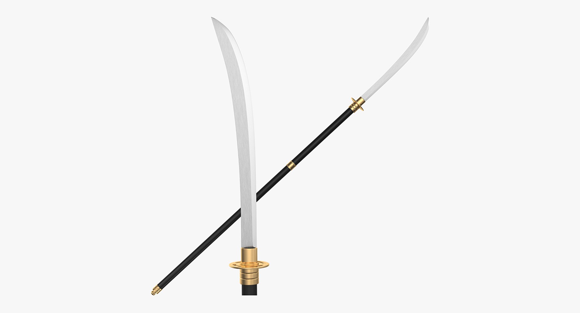 Naginata Japanese Pole Weapon 3D model preview