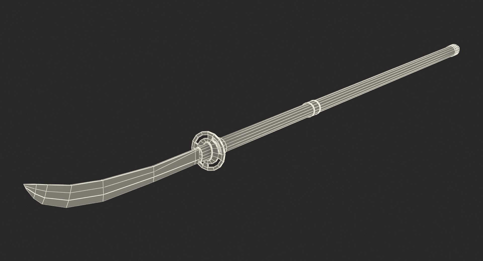 3d model naginata japanese pole weapon