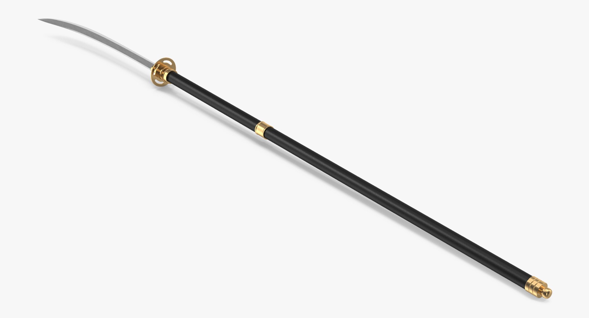 3d model naginata japanese pole weapon