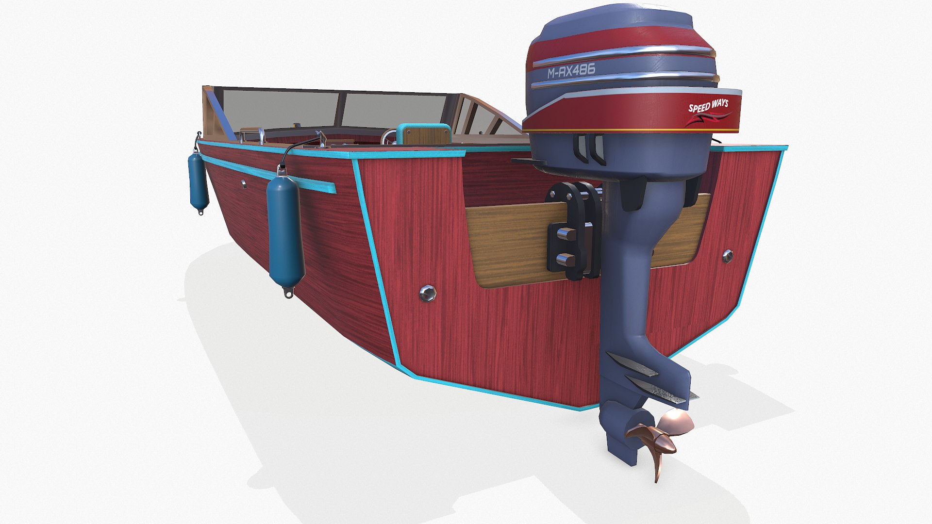 3D Old Vintage Speedboat Low-poly PBR Model - TurboSquid 2375742