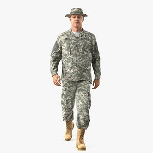 US Army Soldier Military ACU Fur Rigged