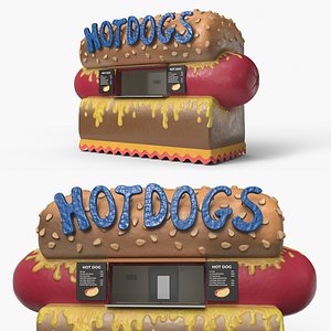 Cartoon Style Snack Kiosk Simplified 3D model