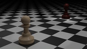 3D Pawn  Wooden Chess Pieces - Low Poly