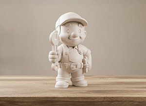 3D Cartoon Mechanic 3D Printable 3D print model