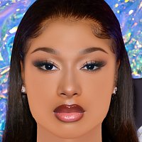 Megan Thee Stallion Head - No Hair - Low poly head for game