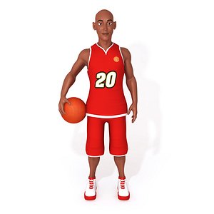 3D cartoon basketball player