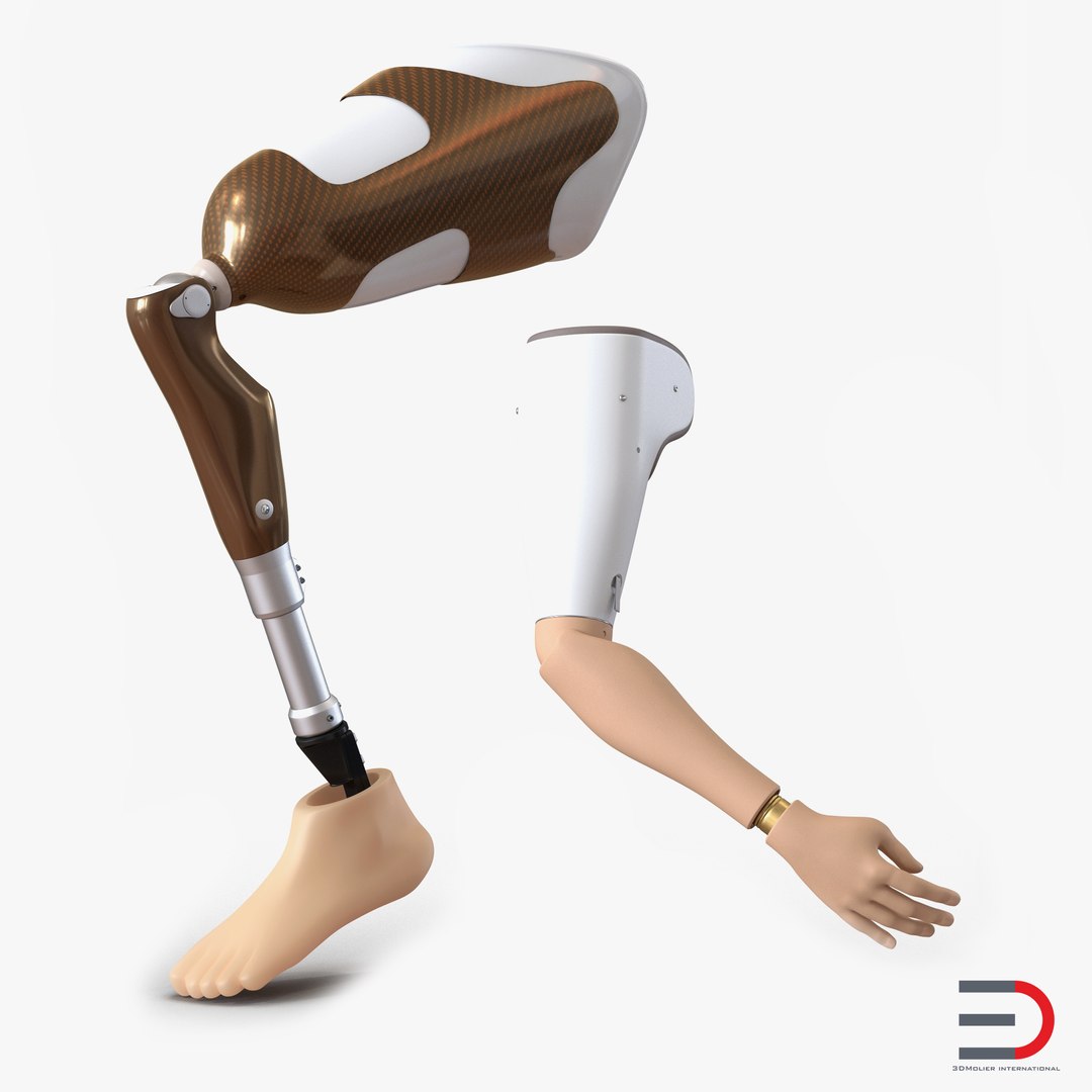 Prosthetic Leg and Arm Rigged Collection 3D model preview