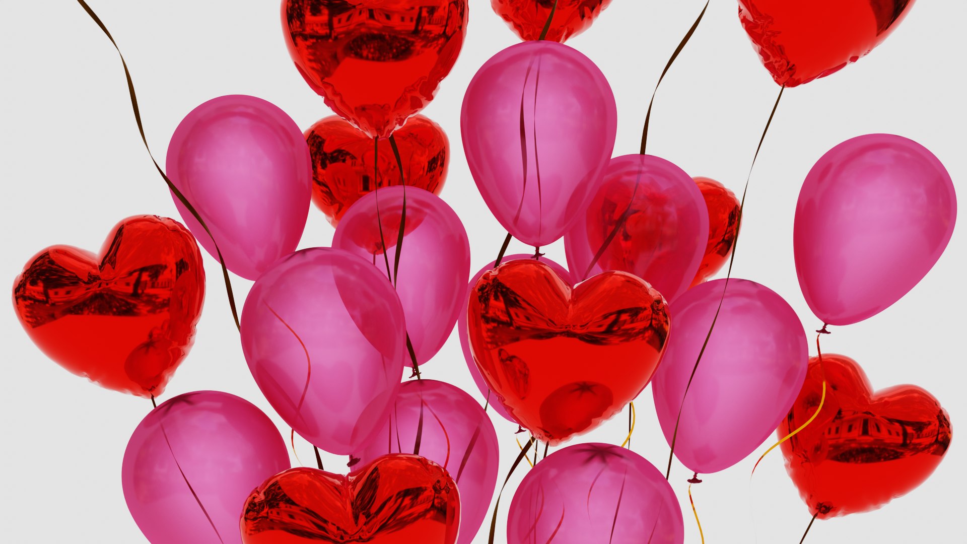 3D Valentines Gift Box With Balloons - TurboSquid 1847203