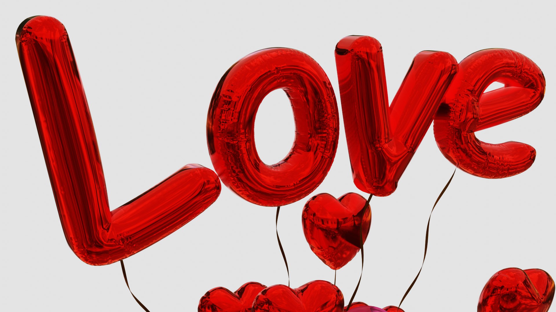 3D Valentines Gift Box With Balloons - TurboSquid 1847203