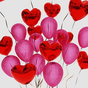 Valentines gift box with balloons