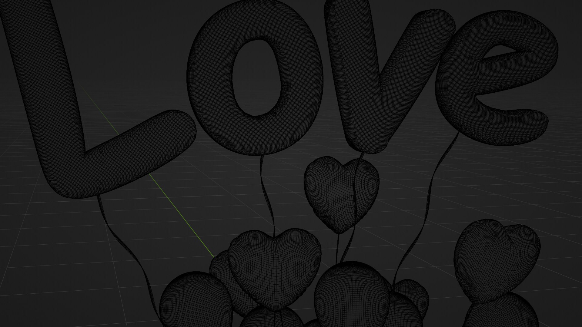 3D Valentines Gift Box With Balloons - TurboSquid 1847203