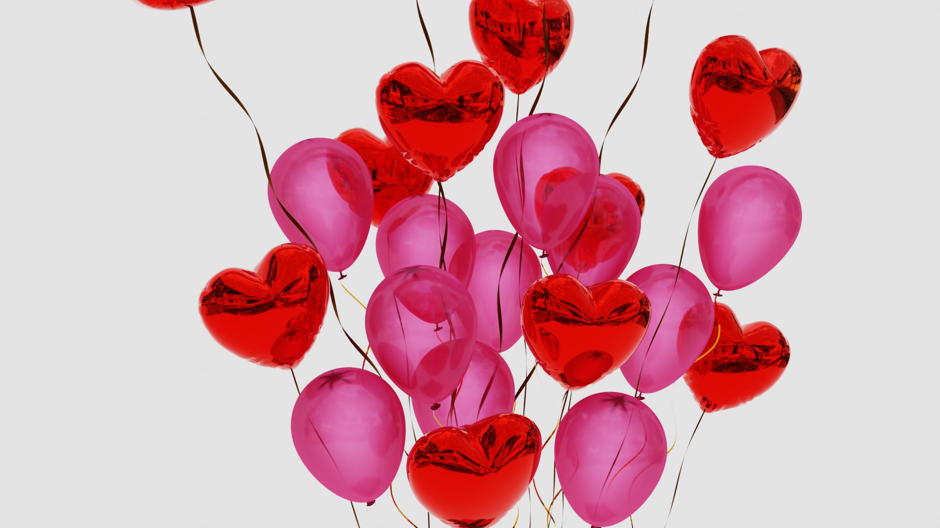 3D Valentines Gift Box With Balloons - TurboSquid 1847203