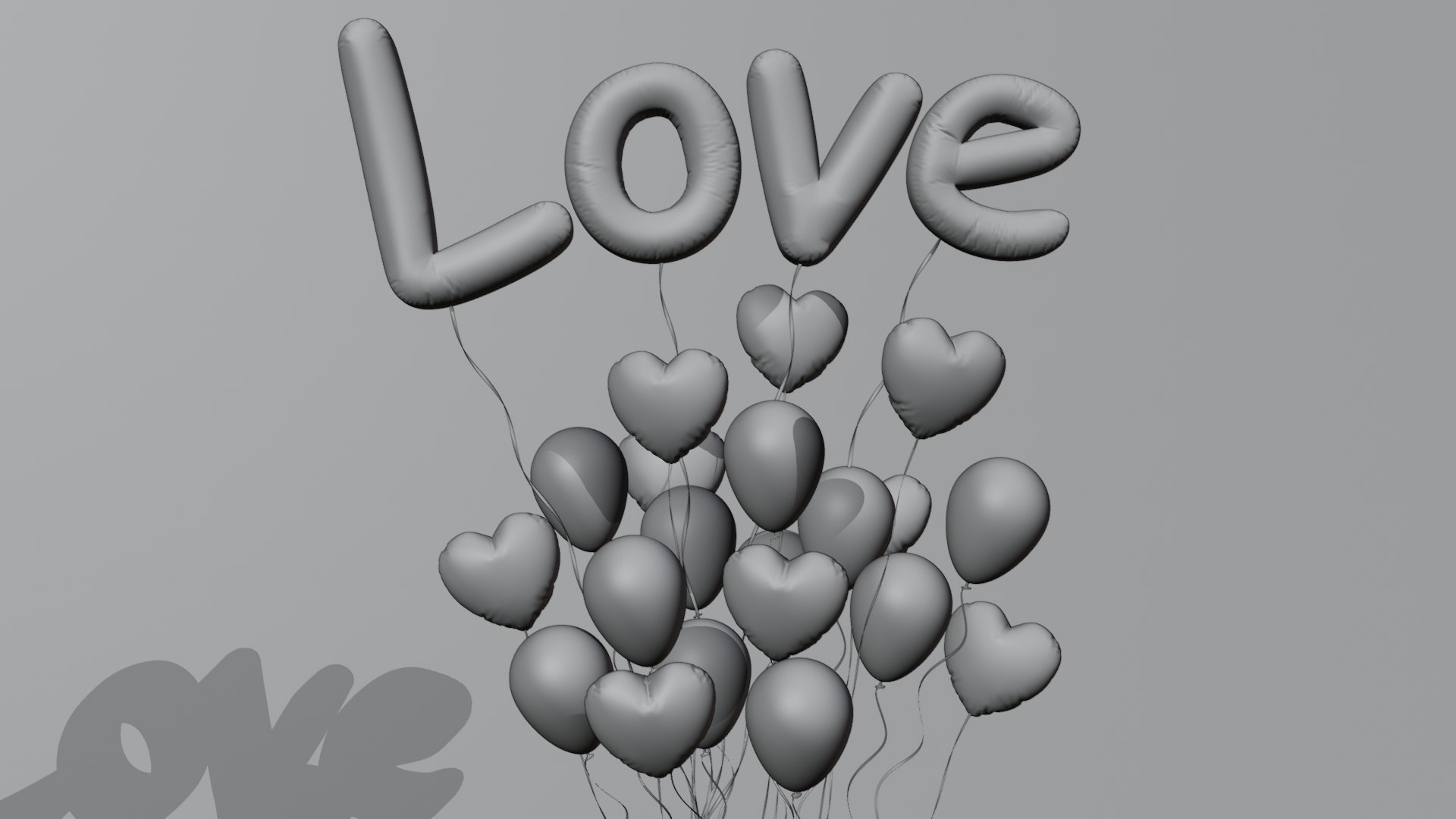 3D Valentines Gift Box With Balloons - TurboSquid 1847203