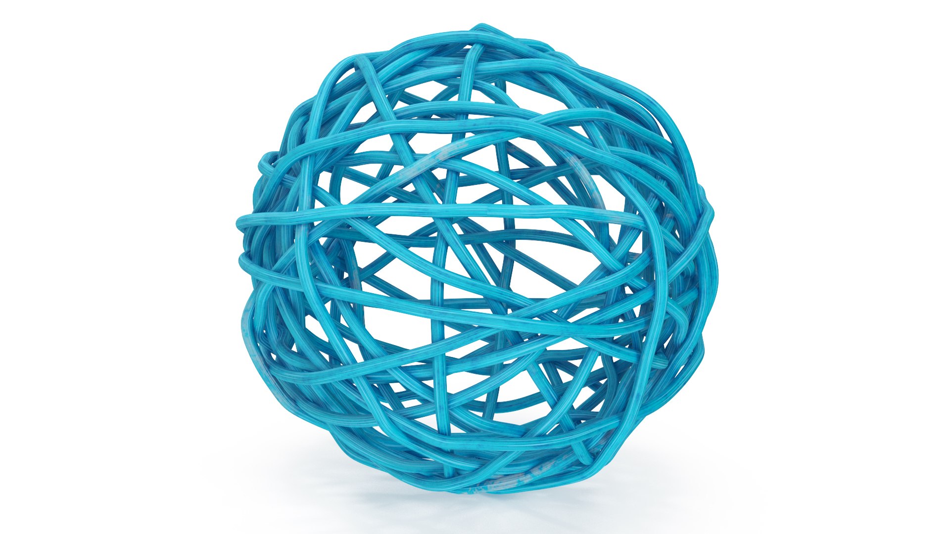 Rattan Twig Ball Blue 3D model preview