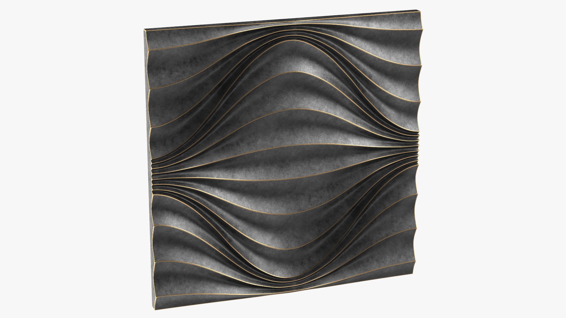 3D Wall Panel Circular Wave Metal 3D model preview