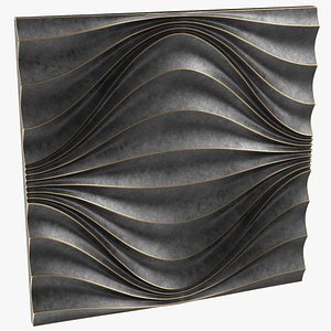 3D Wall Panel Circular Wave Metal 3D model