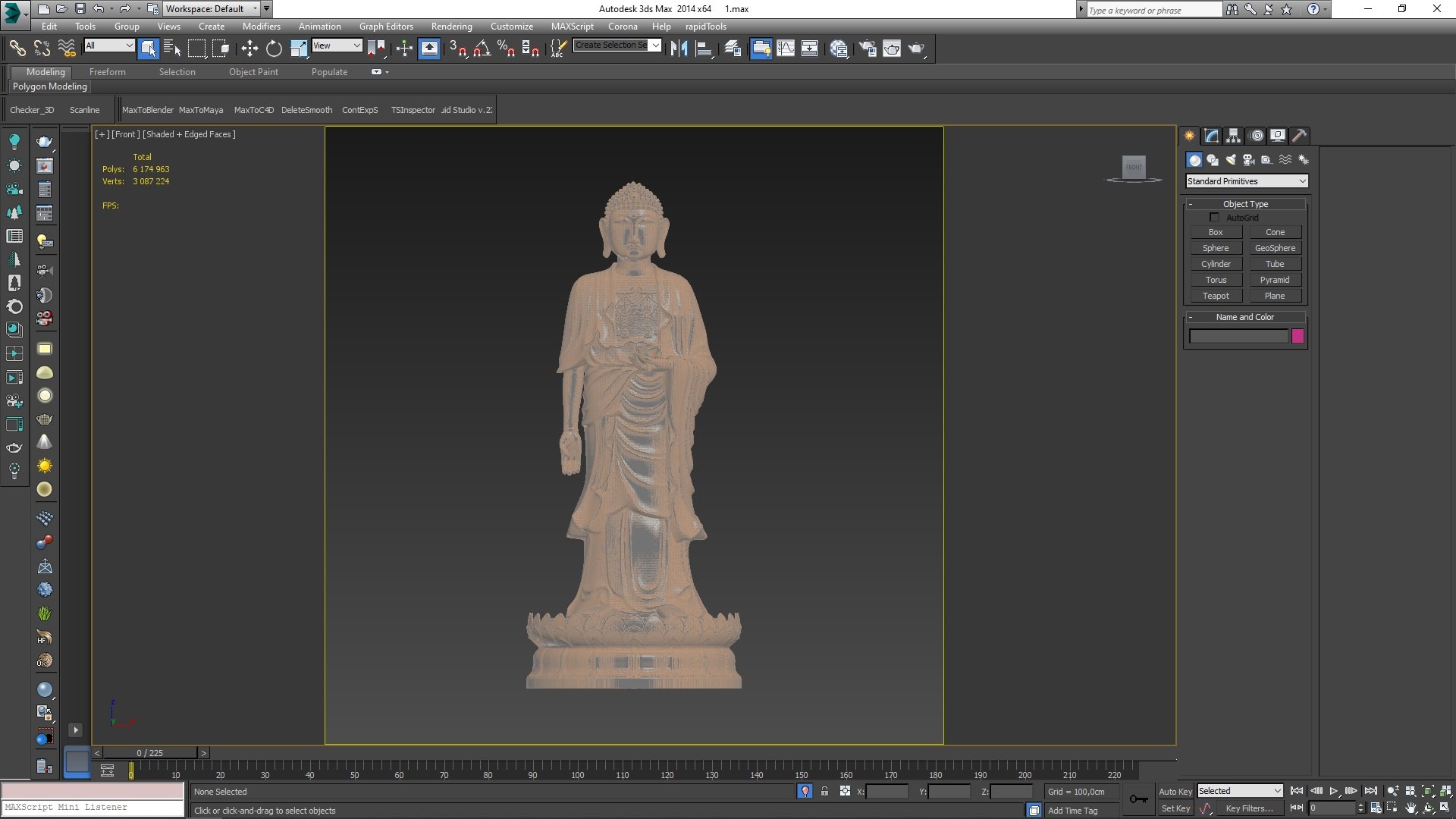 Buddhist Statue Wat Phothikyan Phut Thak Tham for  Print 3D model preview