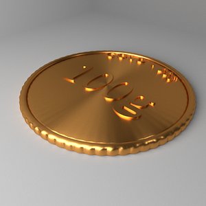 goldcoin 100 gram 3D