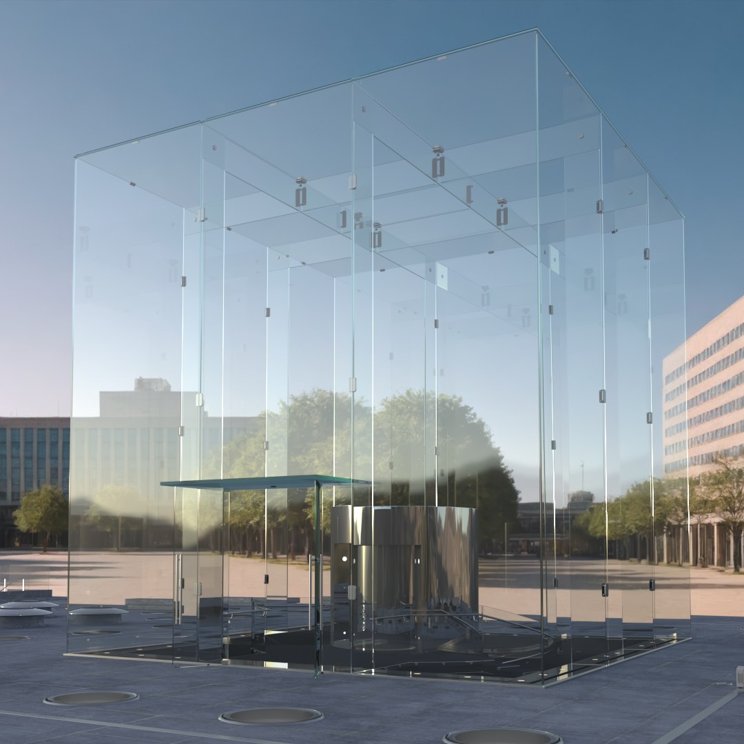 Modern Mobile Device Store Design 3D model preview