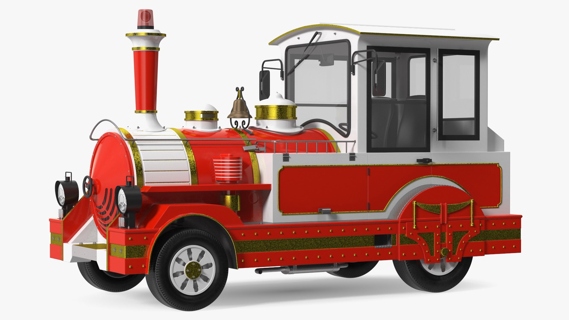 Tourist Train Locomotive 3D model preview