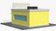 Low Poly Retail Store Building Yellow 3D model