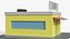 Low Poly Retail Store Building Yellow 3D model