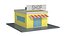 Low Poly Retail Store Building Yellow 3D model