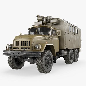 Army Utility Truck ZIL-131 KUNG with Interior 3D model