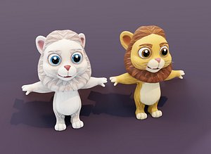 3D Cartoon Lion Animated 3D Models model