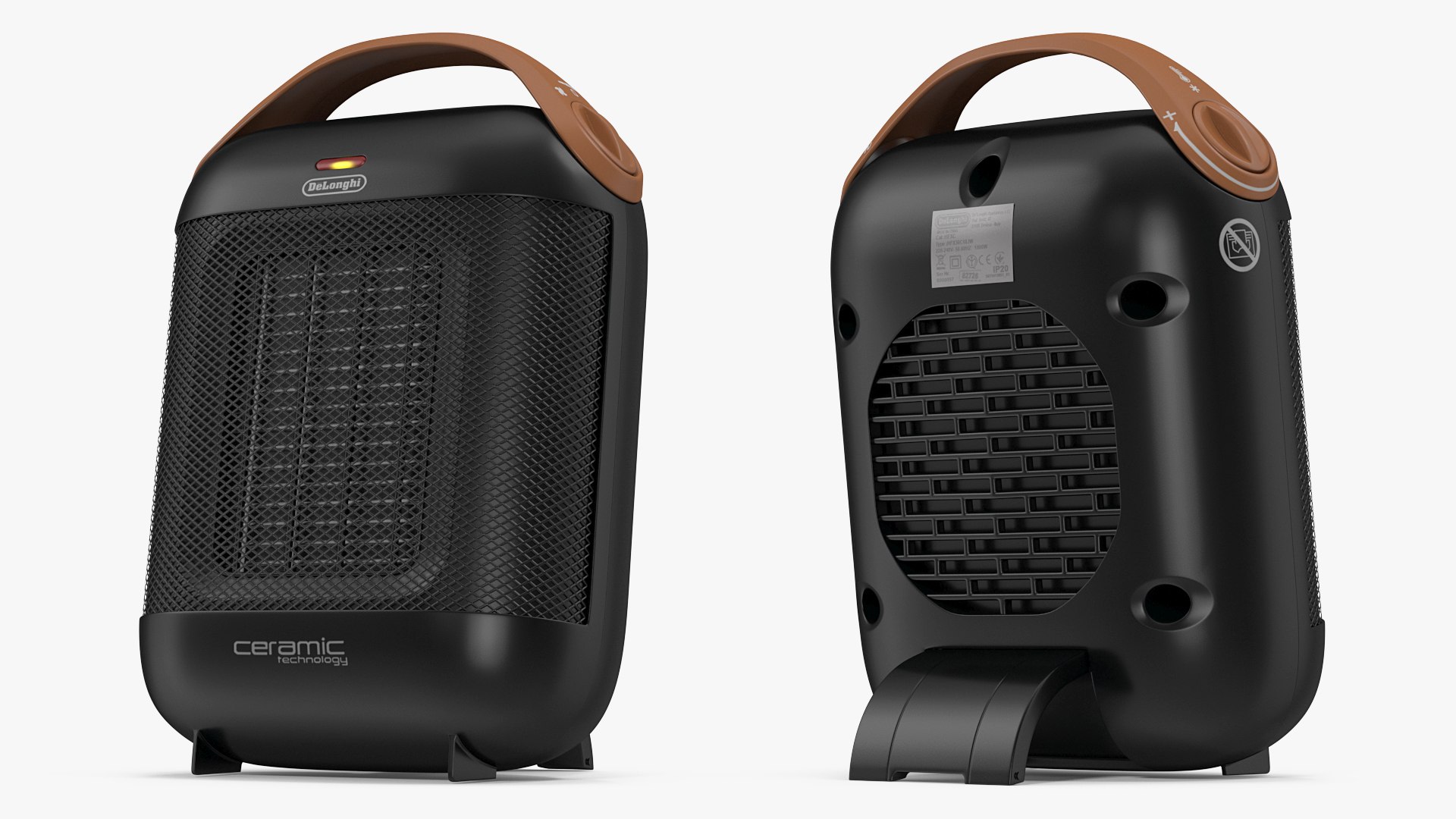 DeLonghi HFX30C18IW Ceramic Heater Black 3D model preview