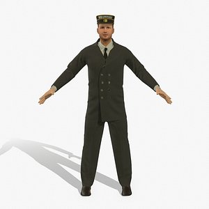 railroad porter rigged pbr 3D model