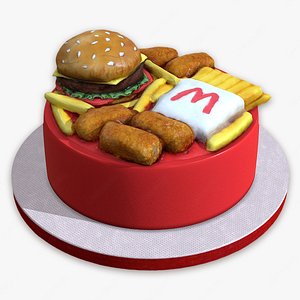 3D Burger Menu Cake