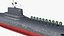 Akula Project 941 Typhoon Class Ballistic Missile Submarine Rigged for Cinema 4D model