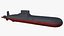Akula Project 941 Typhoon Class Ballistic Missile Submarine Rigged for Cinema 4D model