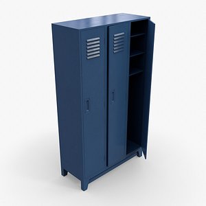PBR School Gym Locker 08 - Blue Dark model