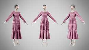 Dress 25 Dusty Rose Velvet With Design