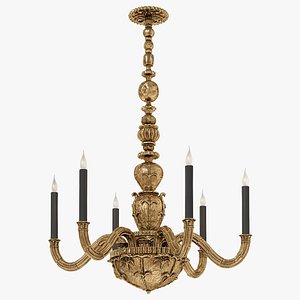 Eve Kaplan Neoclassical Gilded and Ceramic Chandelier model