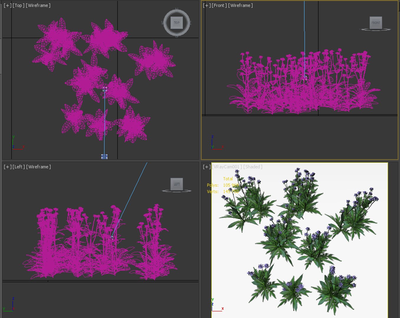Scabious field 3D model - TurboSquid 1401525